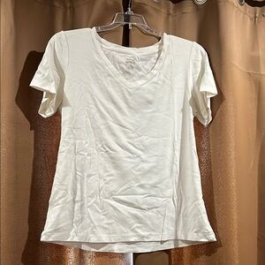 White V-Neck Women's Top